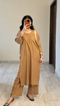 Biege Pocket Kurta Set