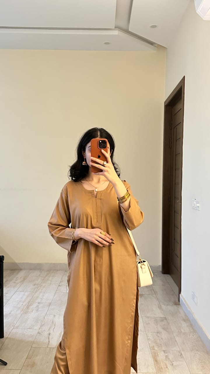 Biege Pocket Kurta Set