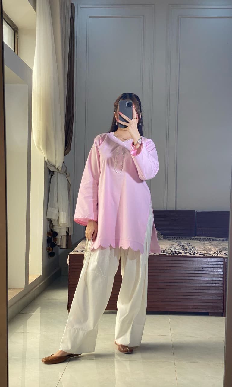 Powder Pink Kurta Set