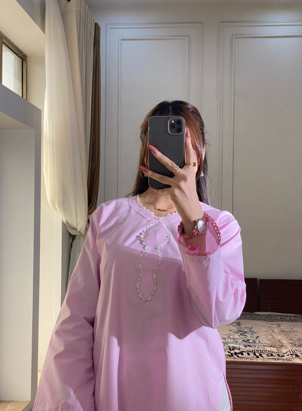 Powder Pink Kurta Set