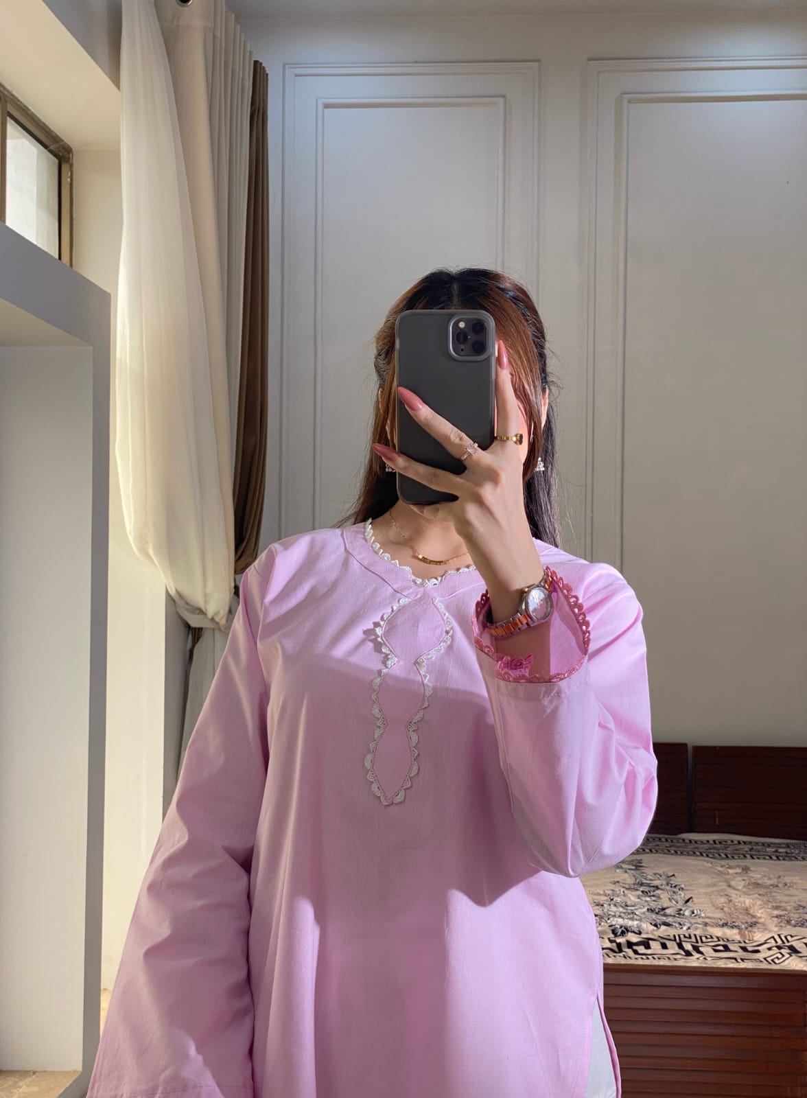 Powder Pink Kurta Set