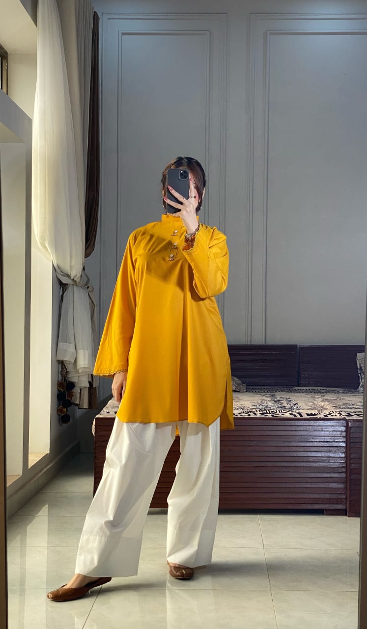 Mustard Kurta Set