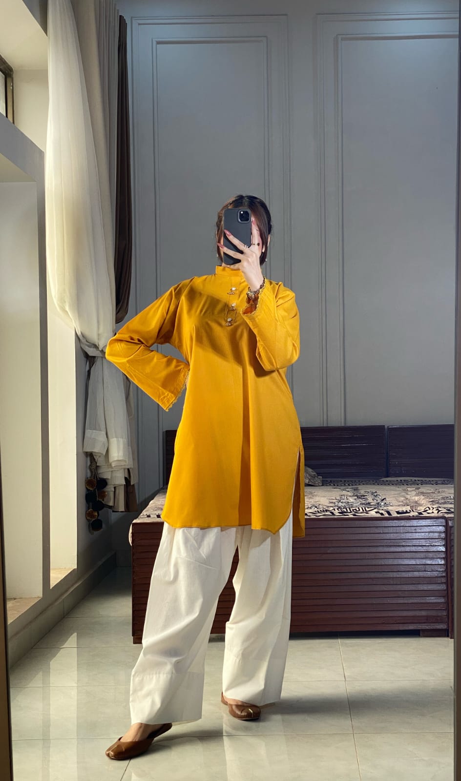 Mustard Kurta Set