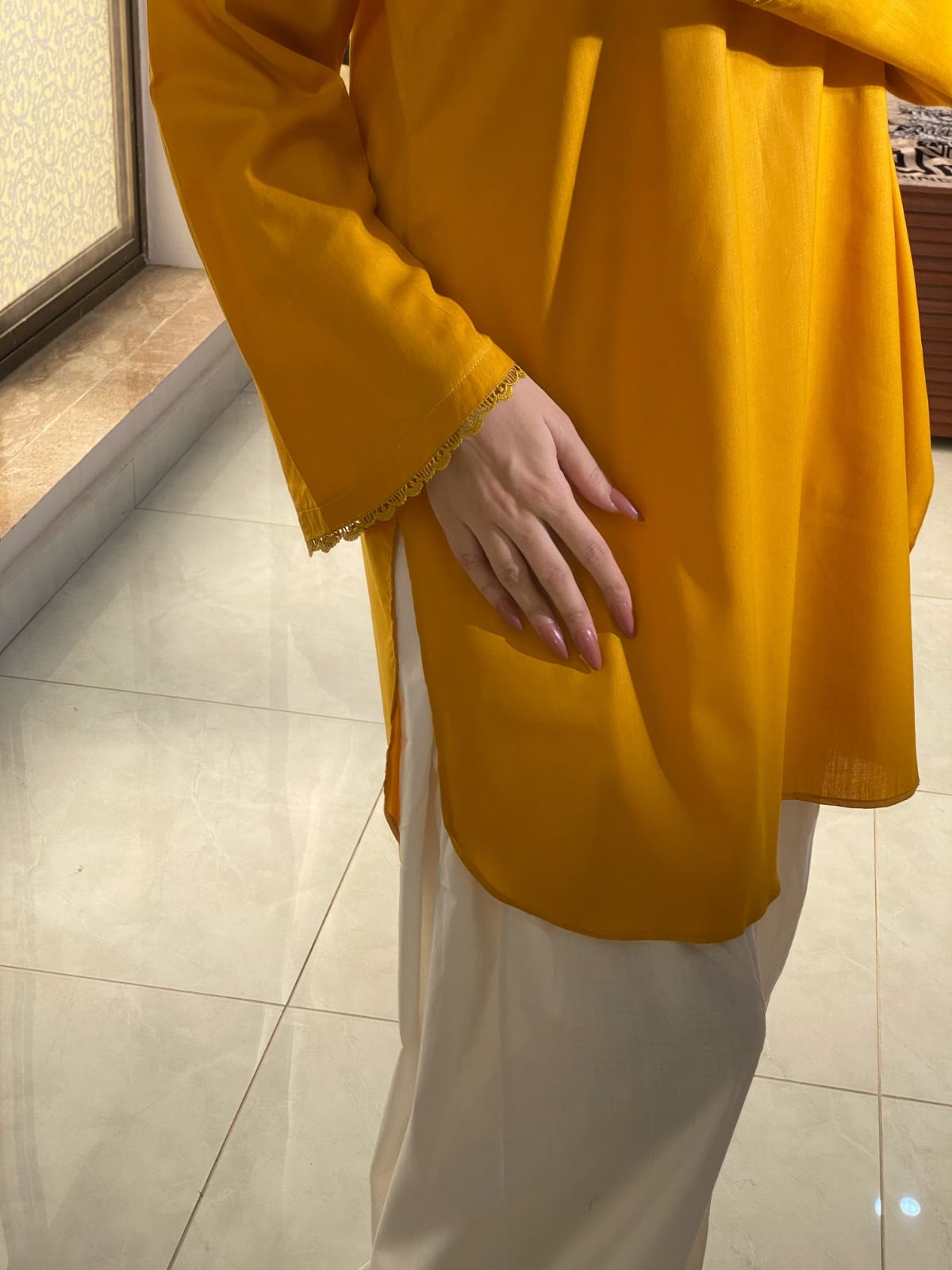Mustard Kurta Set