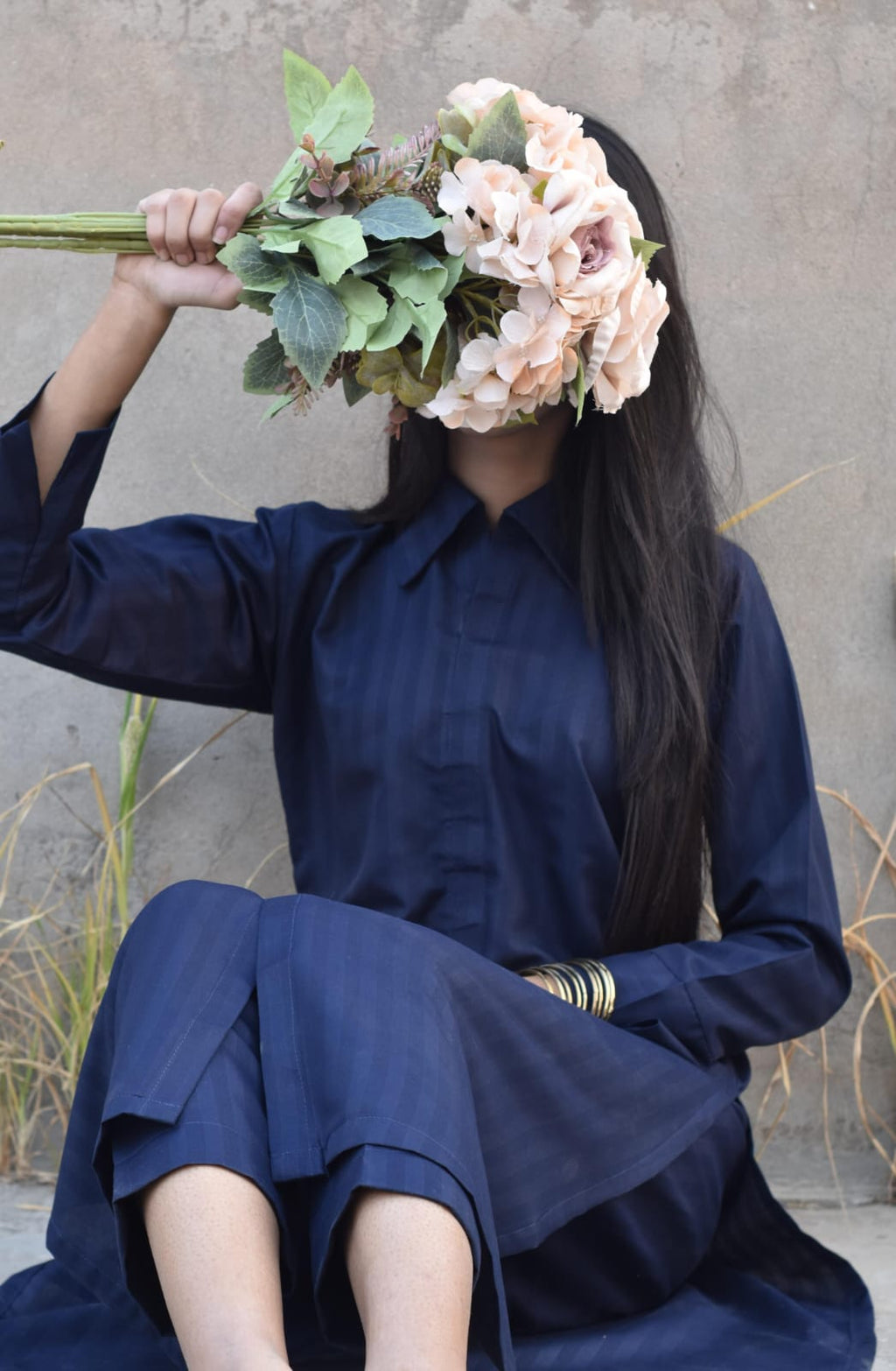 Navy Blue Collar Set