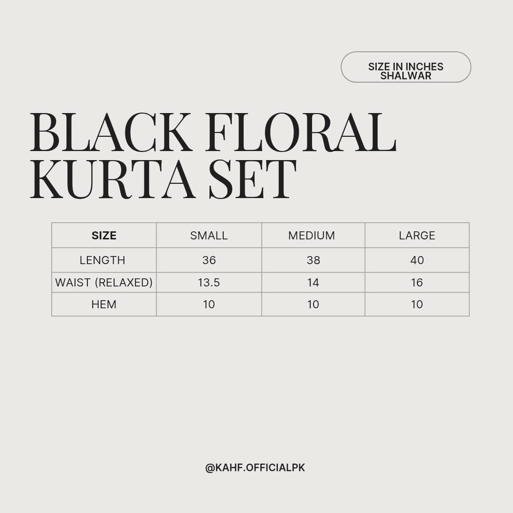 Black Floral Set