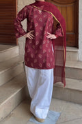 Burgundy farshi shalwar